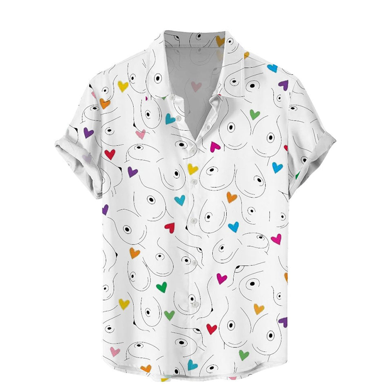 Fun Valentine's Day Colorful Love Print Shirt