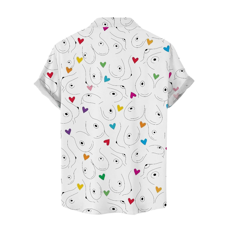 Fun Valentine's Day Colorful Love Print Shirt