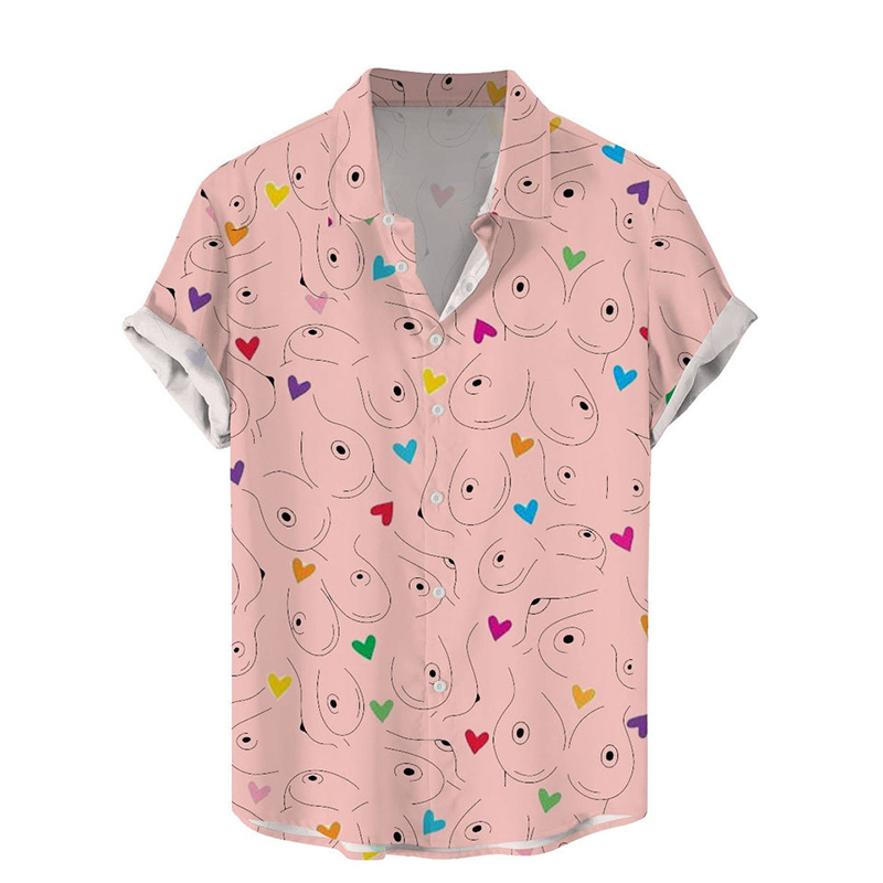 Fun Valentine's Day Colorful Love Print Shirt