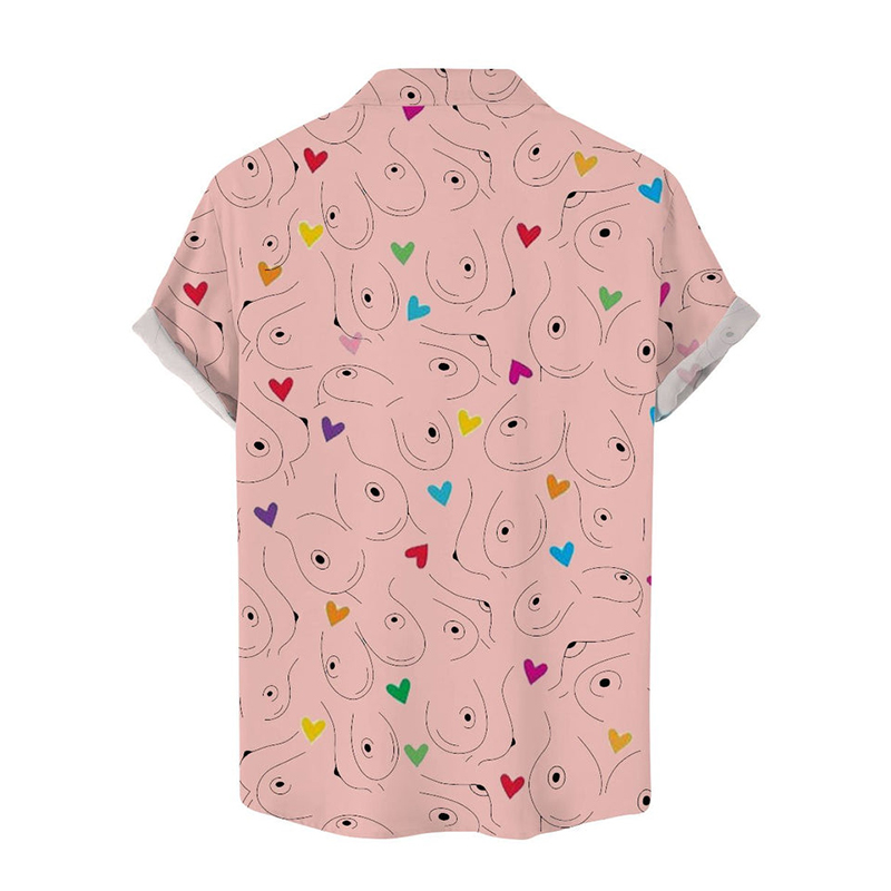 Fun Valentine's Day Colorful Love Print Shirt