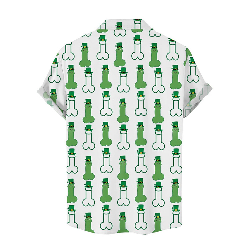 St. Patrick's Day Cocks Printed Hawaiian Shirt