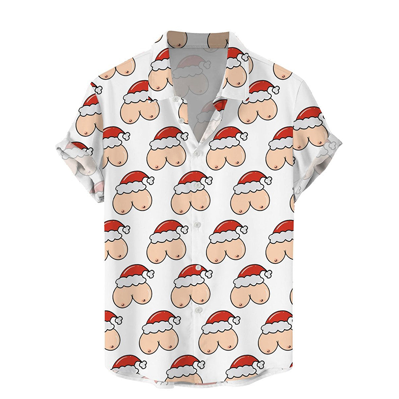 Merry Christmas Boobs Printed Casual Shirt