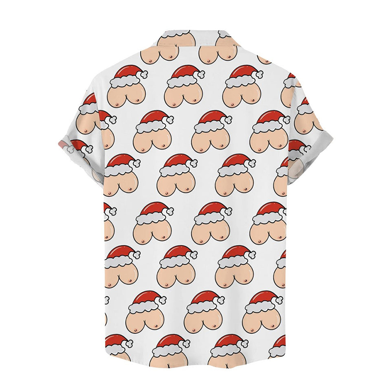 Merry Christmas Boobs Printed Casual Shirt