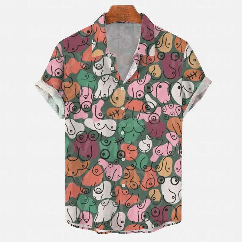 Christmas Colorful Fun Chest Print Shirt