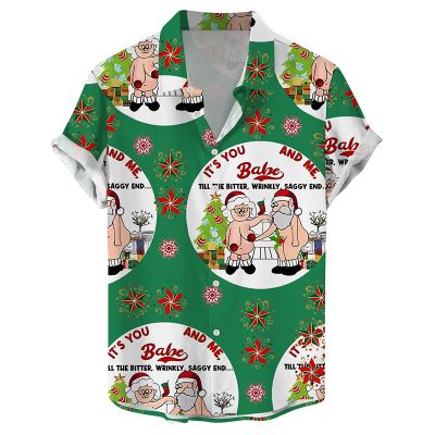 Santa Print Short Sleeve Shirt