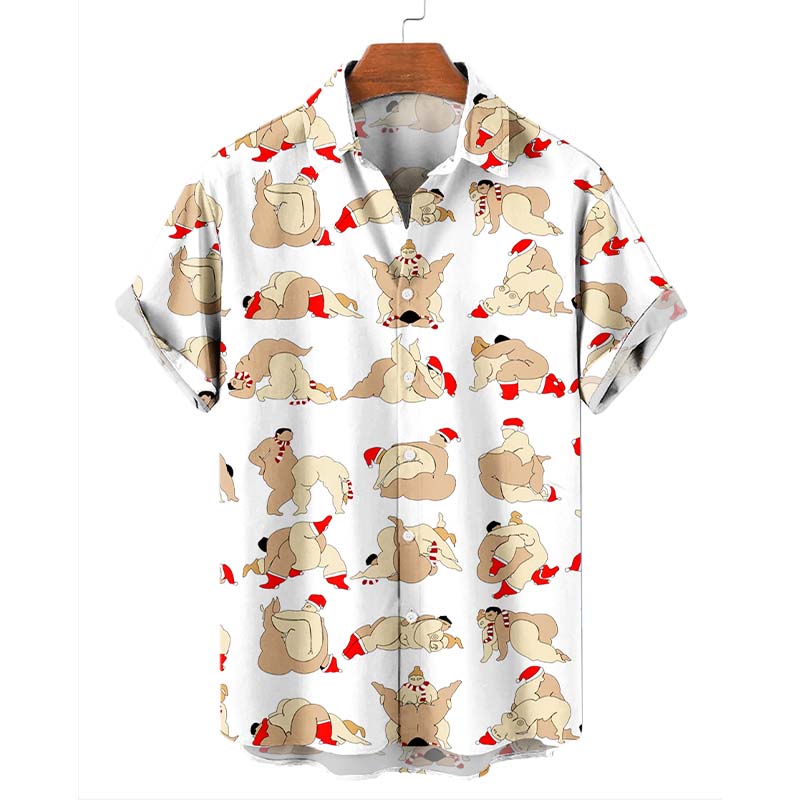 Funny Ugly Posture Print Hawaiian Shirts