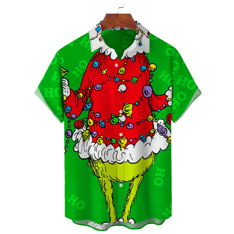 Christmas Cartoon Fun Printed Hawaiian Shirt