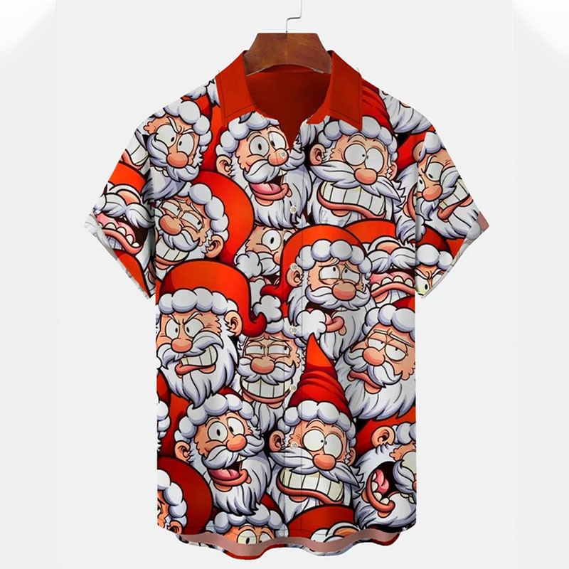 Christmas Cartoon Fun Printed Hawaiian Shirt