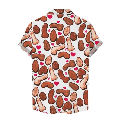 Fun Valentine's Day Cocks Cookie Print Hawaiian Shirt