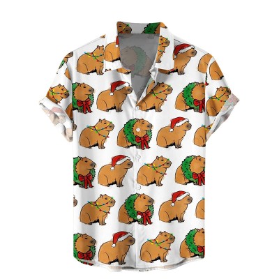 Cute Capybara Print Hawaiian Shirts