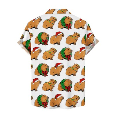 Cute Capybara Print Hawaiian Shirts