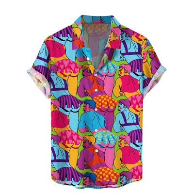 Men's Fun Skirts Print Hawaiian Shirt