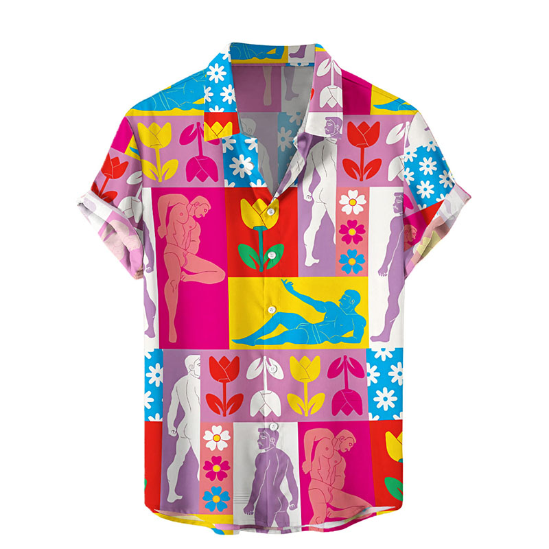 Men's Fun Skirts Print Hawaiian Shirt