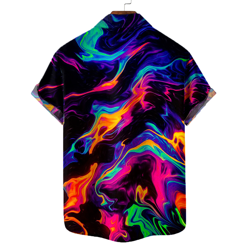 Laser Gradient Print Hawaiian Shirts