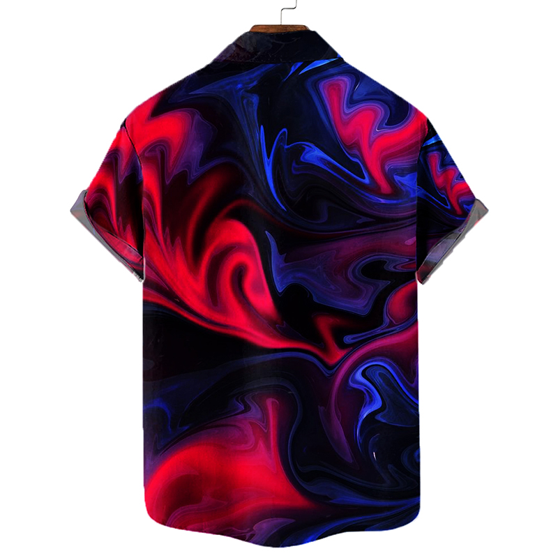 Laser Gradient Print Hawaiian Shirts