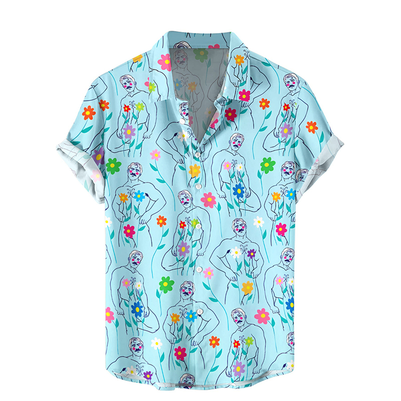 Funny Merman Pattern Hawaiian Shirt