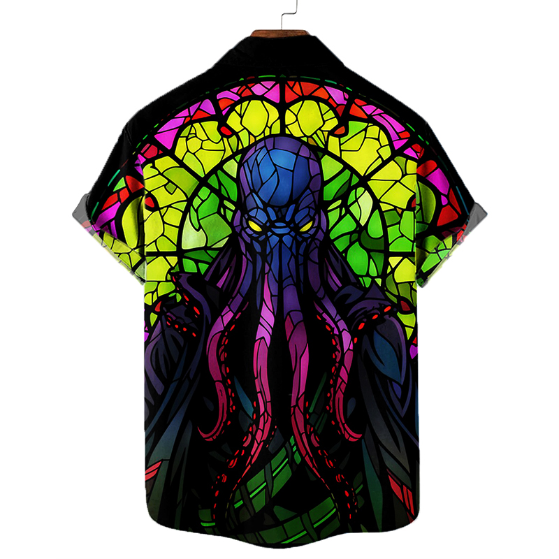Retro Octopus Print Hawaiian Shirt