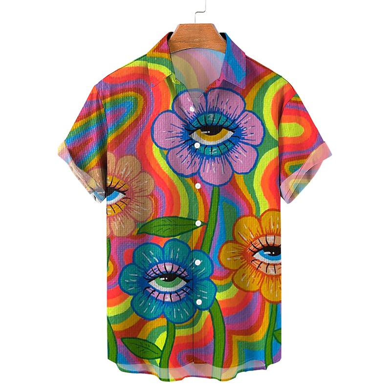 Rainbow Eyes Print Hawaiian Shirts