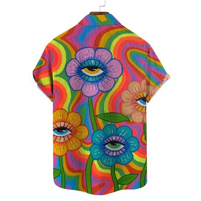 Rainbow Eyes Print Hawaiian Shirts