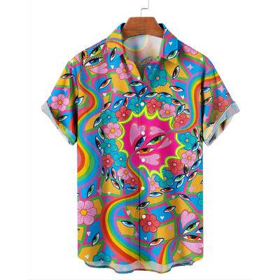 Abstract Eye Print Hawaiian Shirt