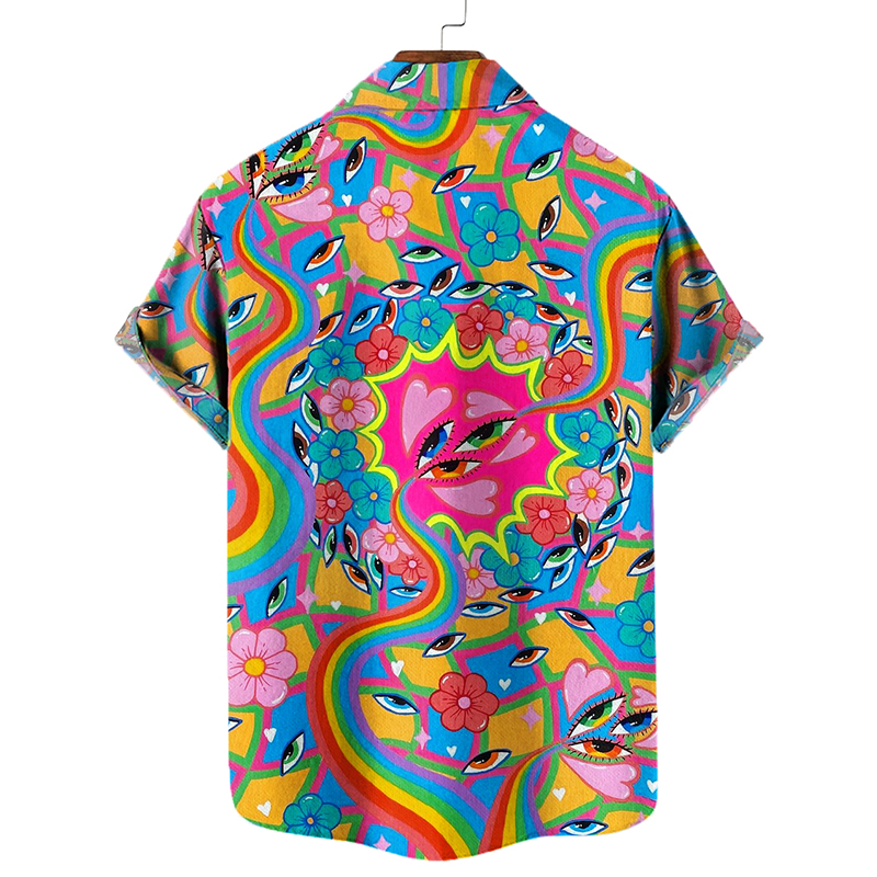 Abstract Eye Print Hawaiian Shirt