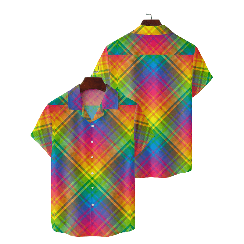 Rainbow Heart Hawaiian Vacation Shirt