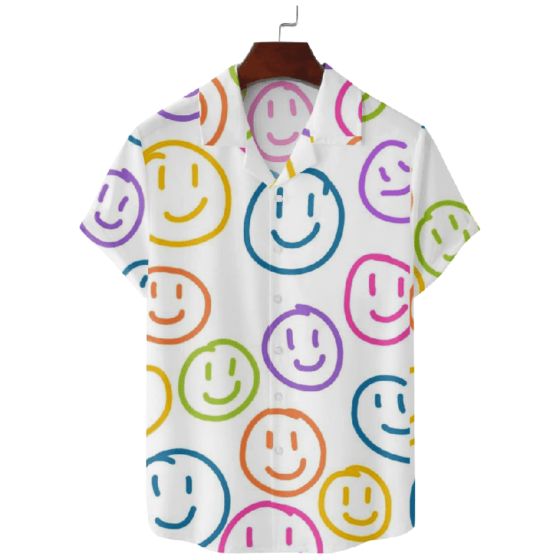 Rainbow Smiley Hawaiian Vacation Shirt