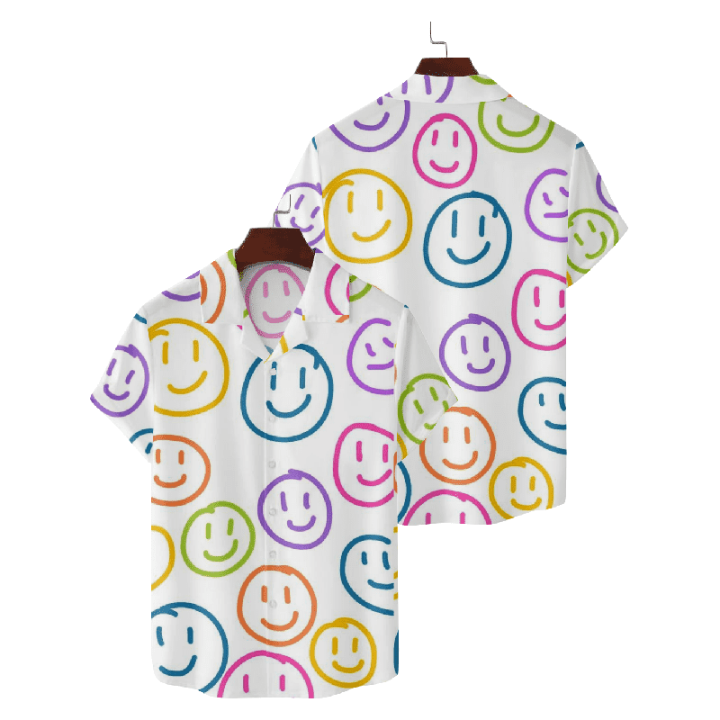 Rainbow Smiley Hawaiian Vacation Shirt