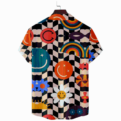 Rainbow Checkerboard Hawaiian Shirt