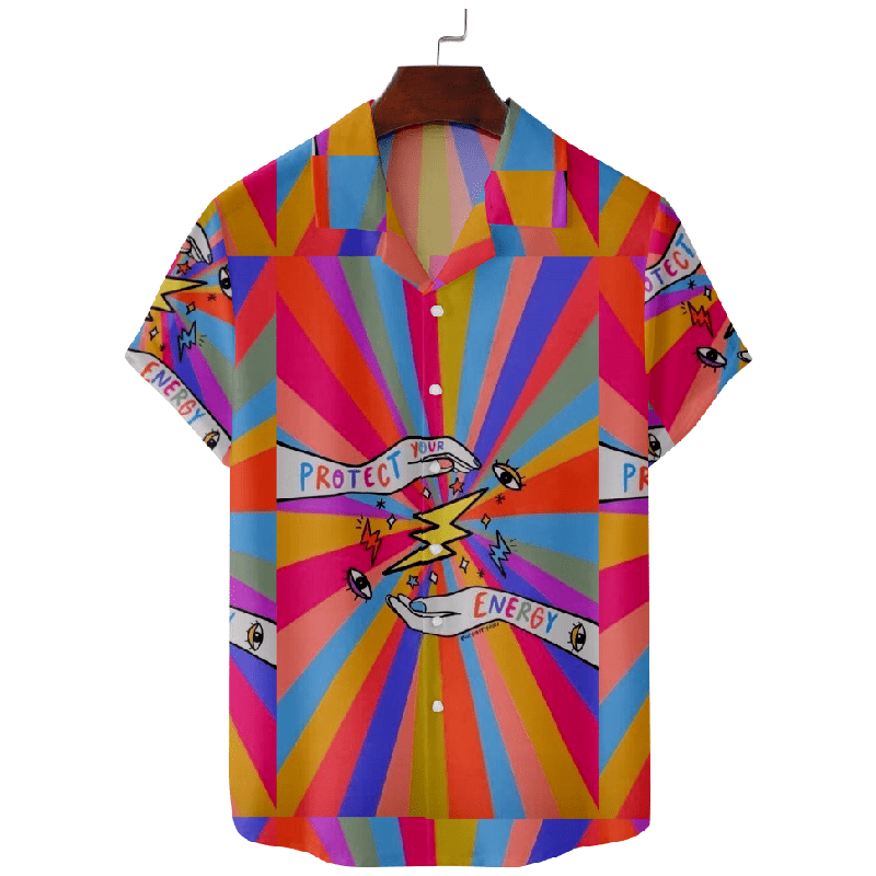 Rainbow Checkerboard Hawaiian Shirt