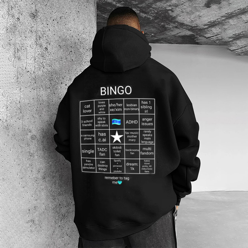 Bingo Board Print Hoodie