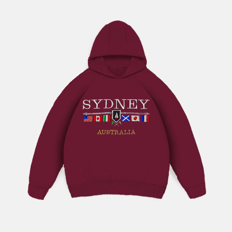 Sydney Club Print Long Sleeve Hoodie