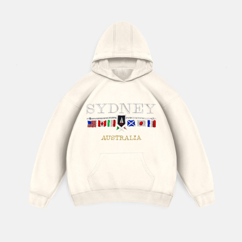 Sydney Club Print Long Sleeve Hoodie