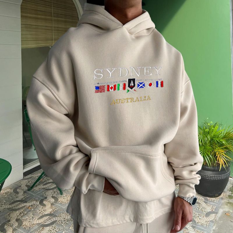 Sydney Club Print Long Sleeve Hoodie