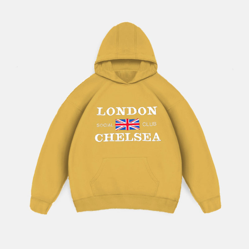 London Club Print Long Sleeve Hoodie