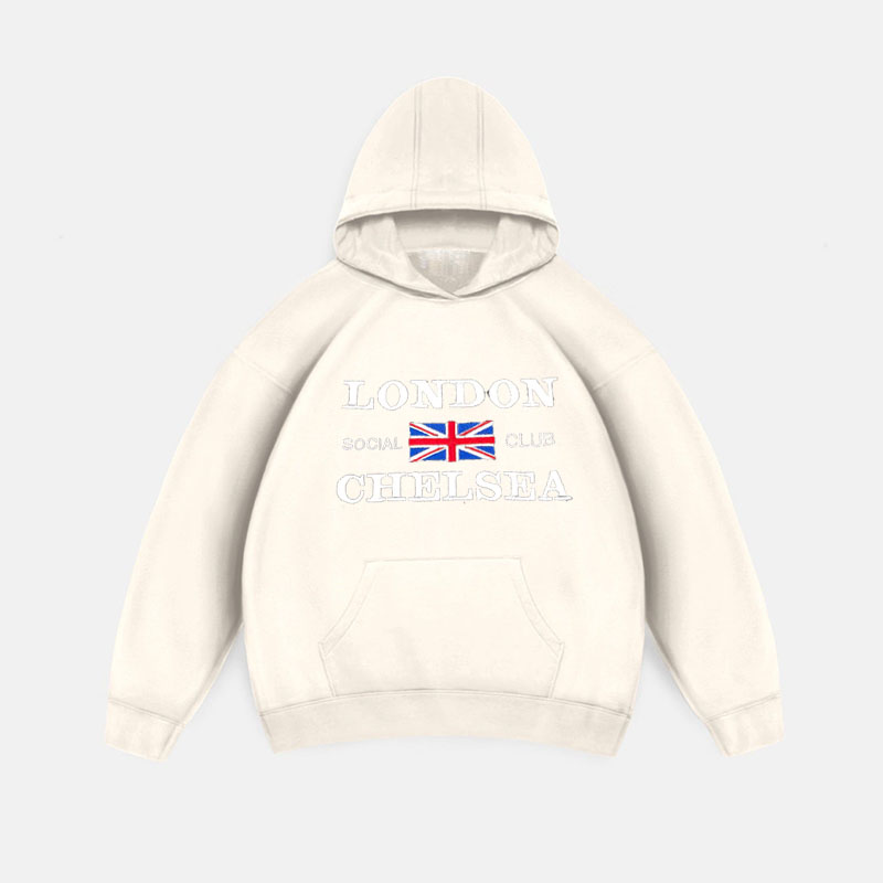 London Club Print Long Sleeve Hoodie