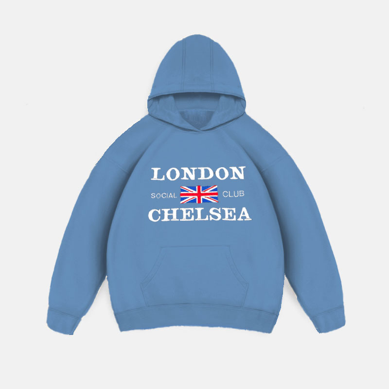 London Club Print Long Sleeve Hoodie