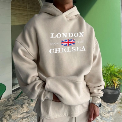 London Club Print Long Sleeve Hoodie