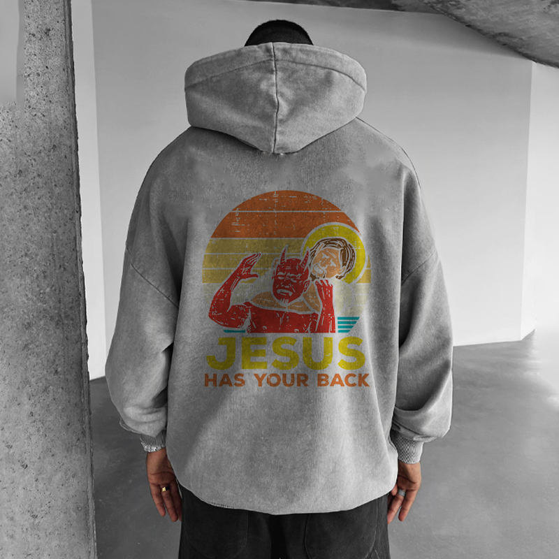 Jesus Has Your Back Print Hoodie