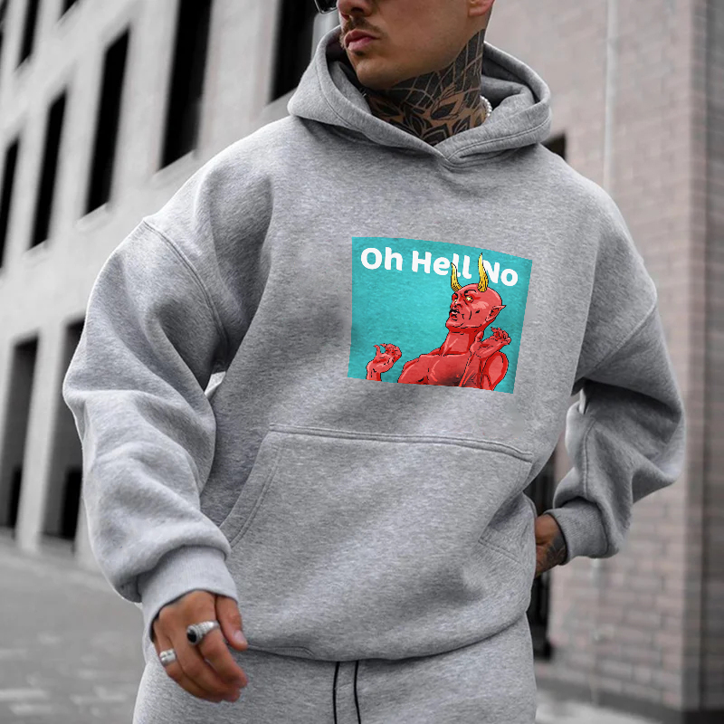 Fun Oh Hell No Print Hoodie