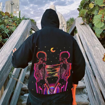 Heart Skeleton Print Hoodie