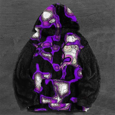 Rendered Print Flannel Hoodie