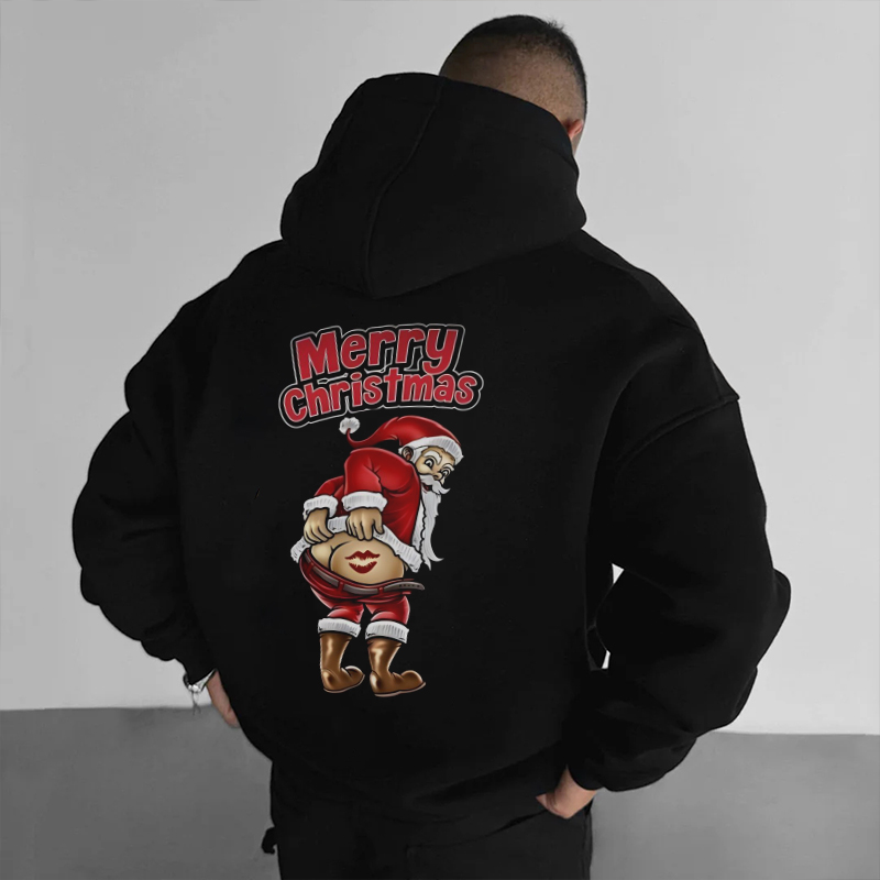 Hip Hop Santa Print Hoodie