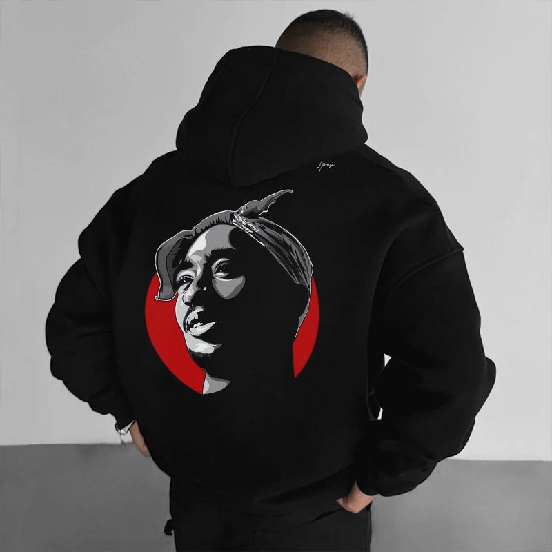 Hip Hop Rapper Printed Hoodie Hip Hop Rapper Printed Hoodie