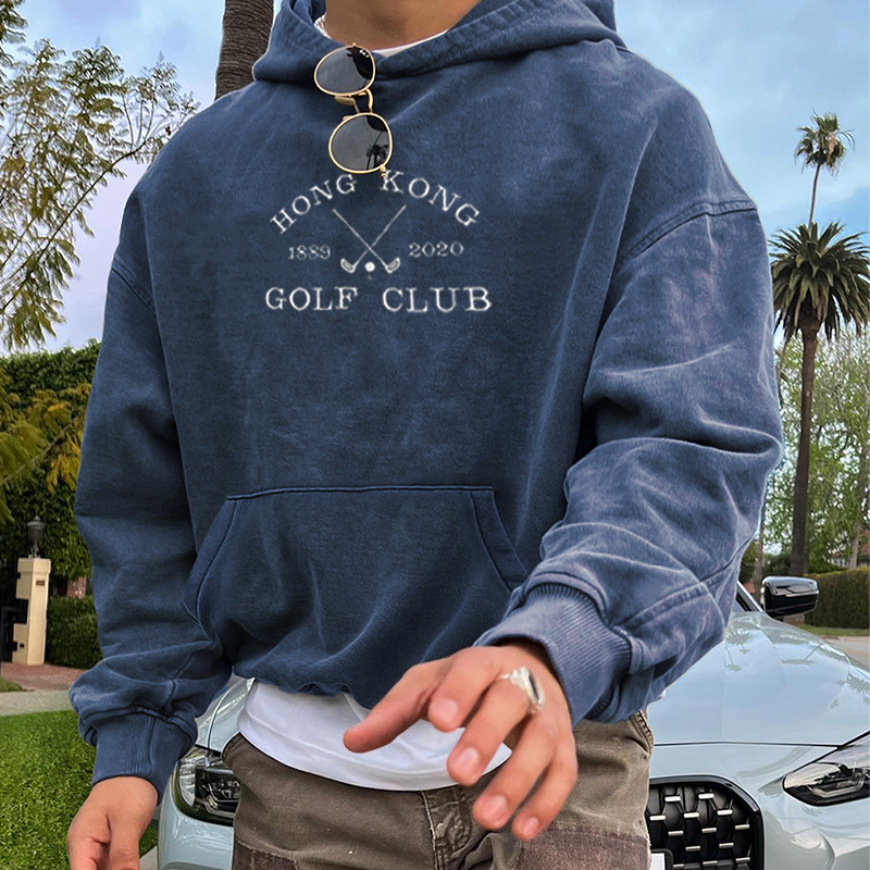 Retro Hong Kong Club Print Hoodie