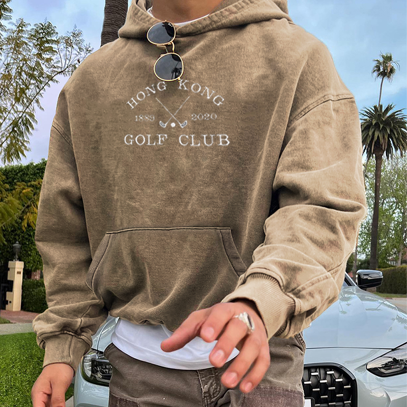 Retro Hong Kong Club Print Hoodie