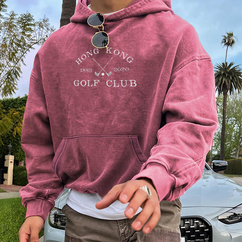 Retro Hong Kong Club Print Hoodie