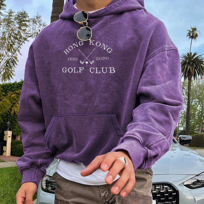 Retro Hong Kong Club Print Hoodie