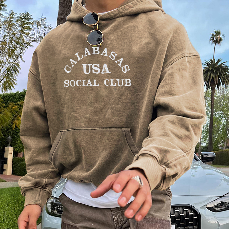 Retro Calabasas Club Print Hoodie