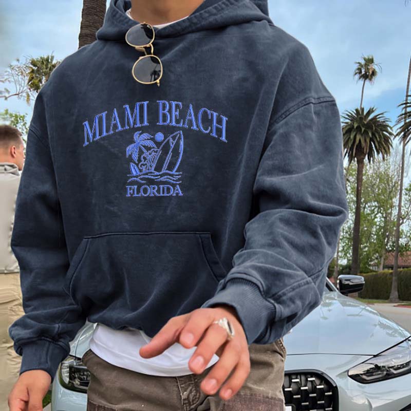 Miami Beach Print Hoodie